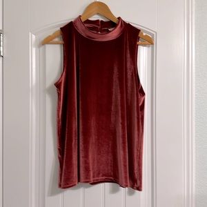 Mock neck velvet top